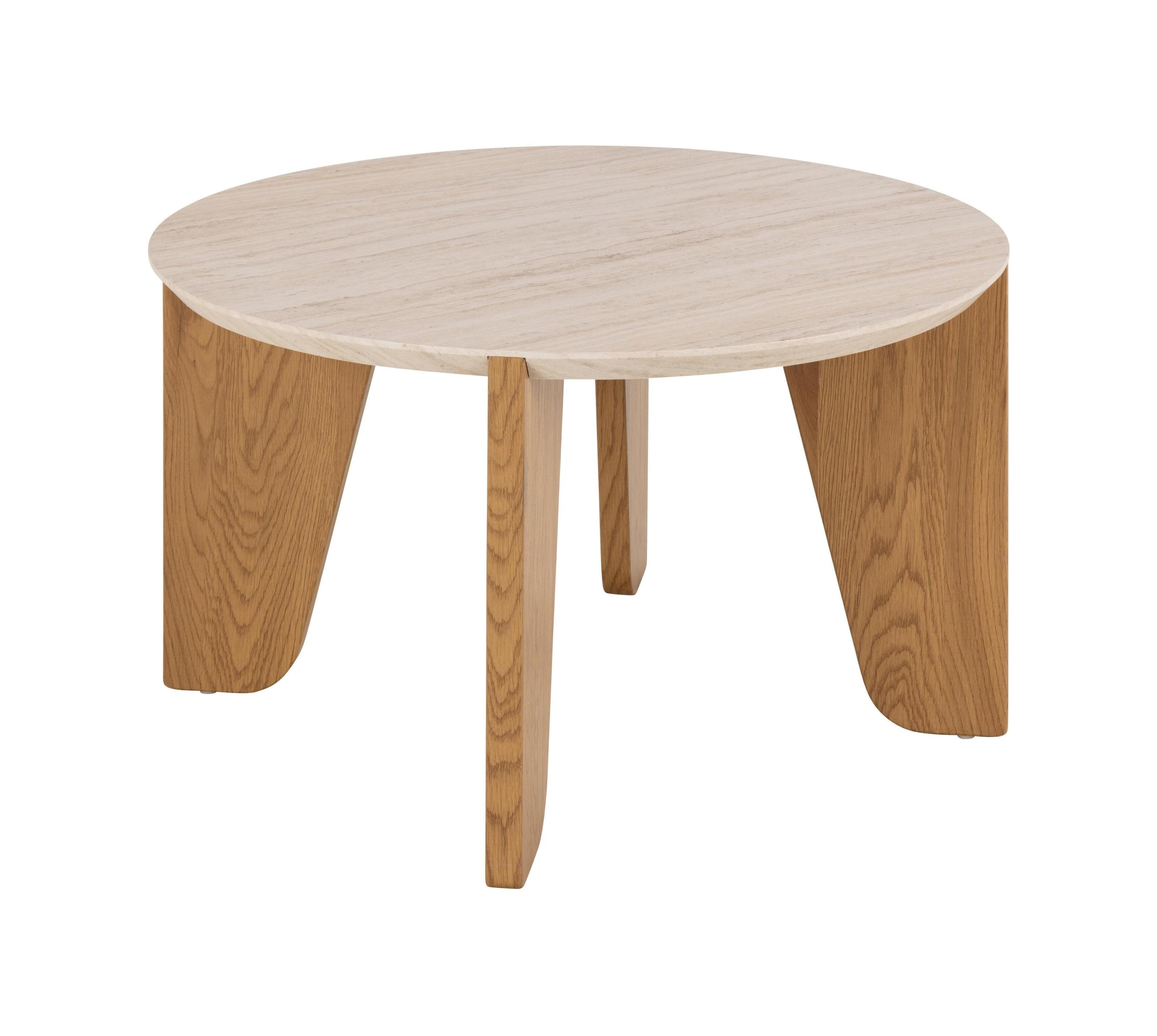 Bendt Ronde Salontafel Mikeya Travertin look, 80cm - Beige