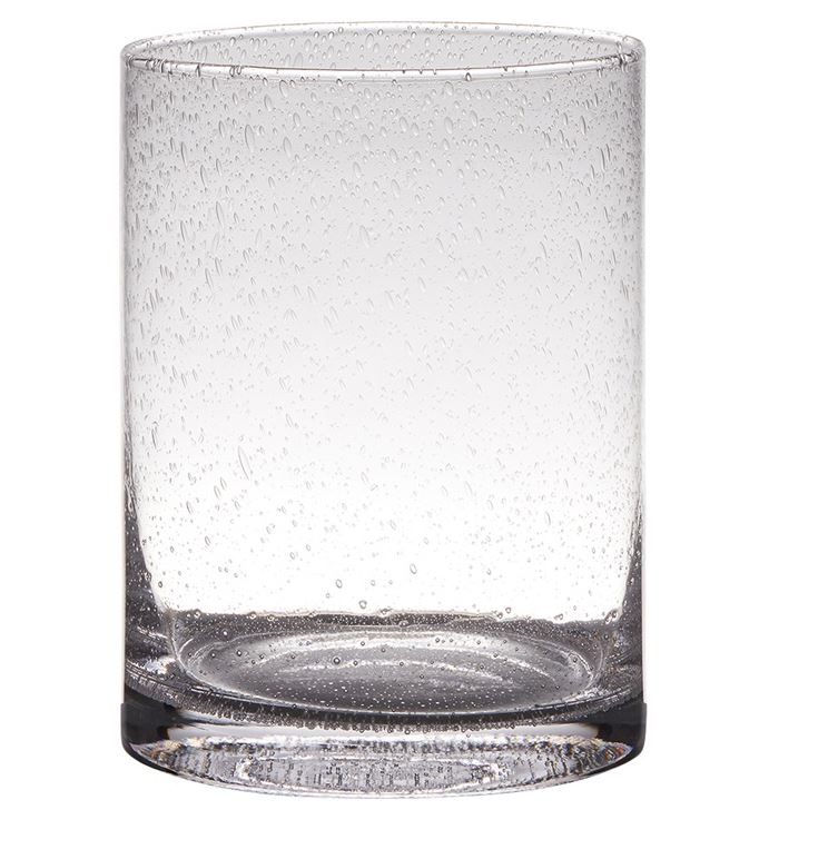 Hakbijl Glass Cilindervaas/ Windlicht Archer Soda Bubbles Glas Ø15xh20cm