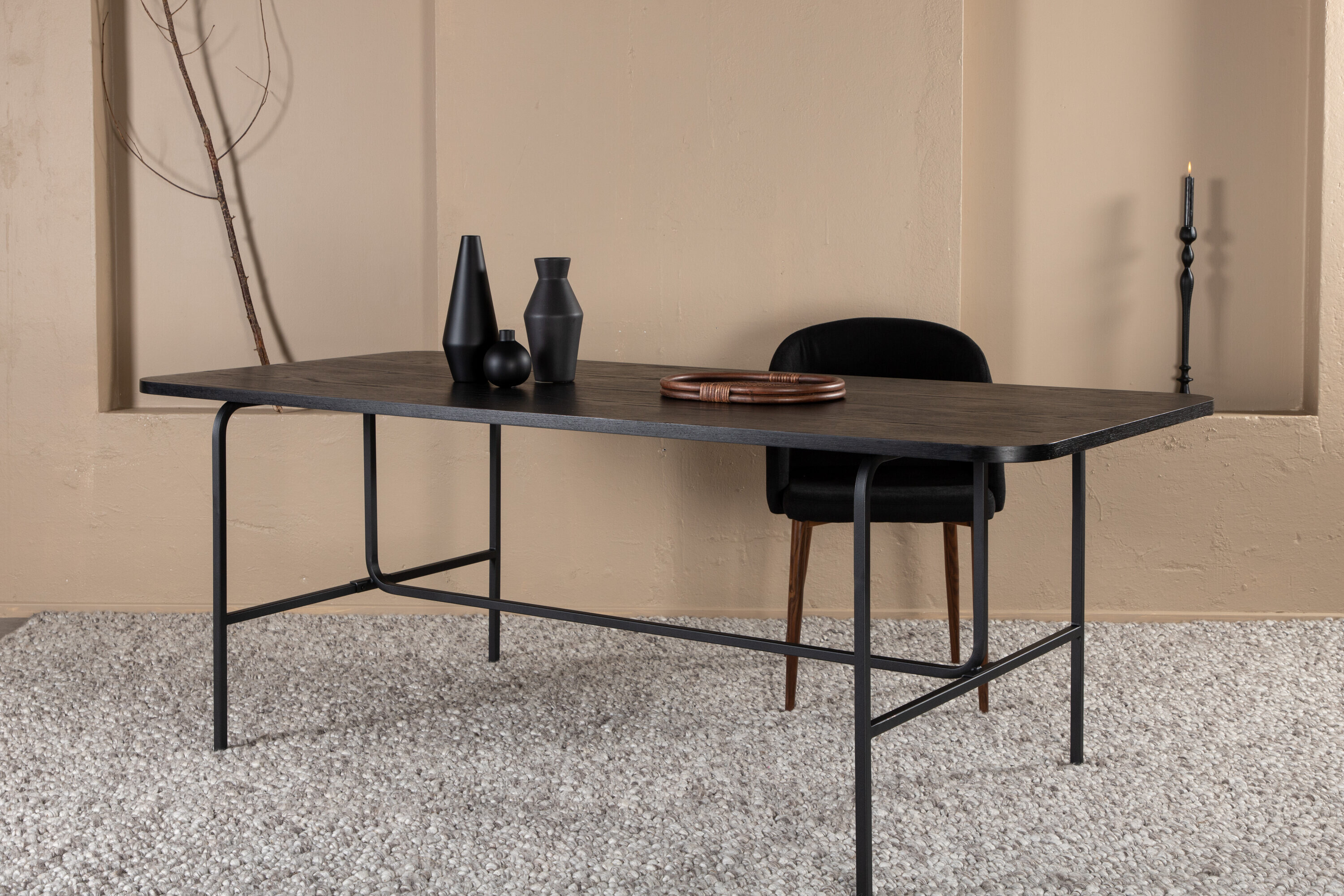 Nohr Eettafel Tramel MDF, 200 x 90cm - Zwart