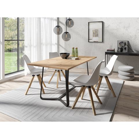 ByLIVING Eettafel Talea modern design, 140 cm en 160 cm, artisan eik, old style wood, beton (1 stuk)