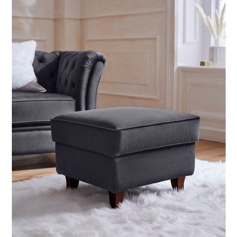 Home affaire Hocker Reims echte chesterfield-capitonnage, fluwelige look met changerende look