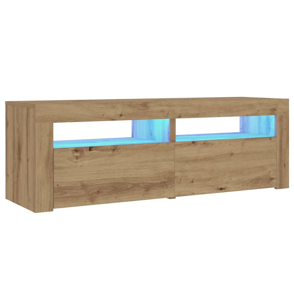 vidaXL Nachtkastjes 2 st met LED's 60x35x40 cm artisanaal eikenkleur