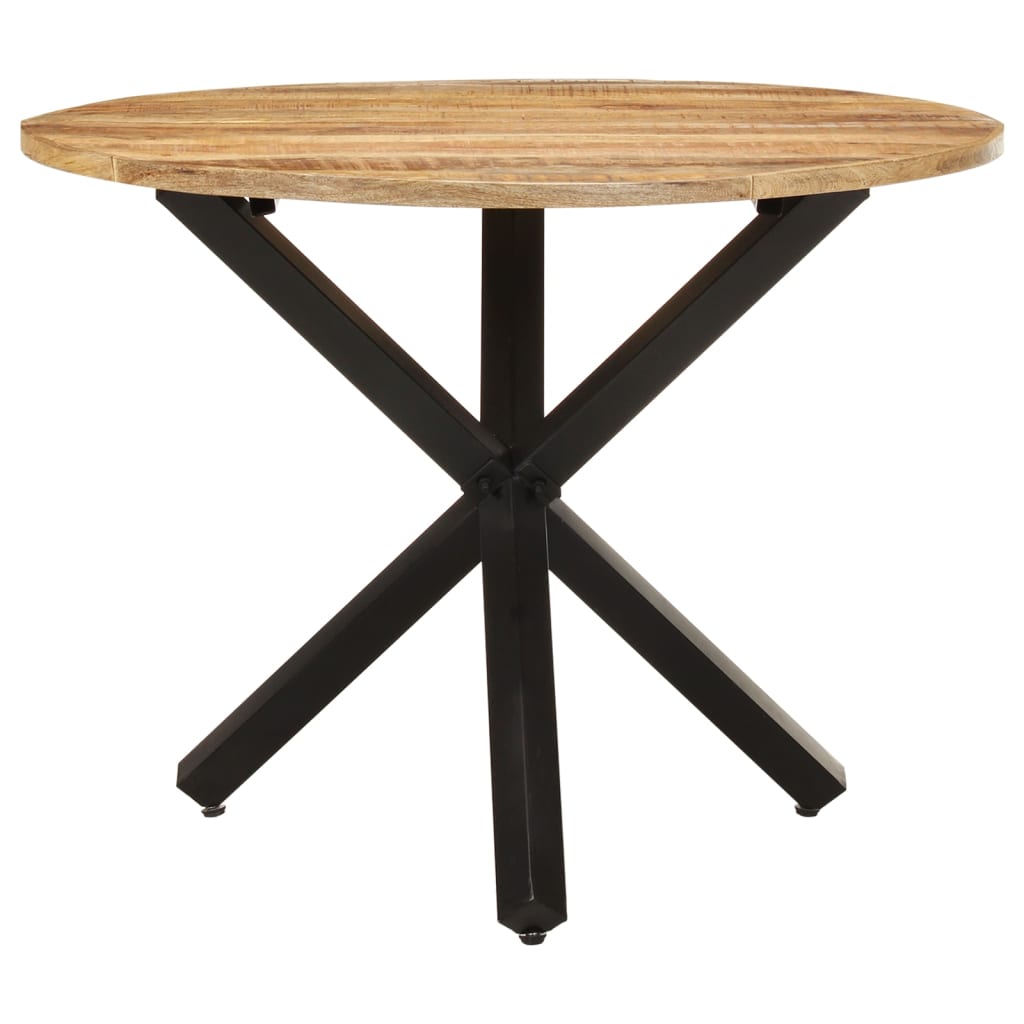 vidaXL Eettafel rond 100x100x75 cm ruw mangohout