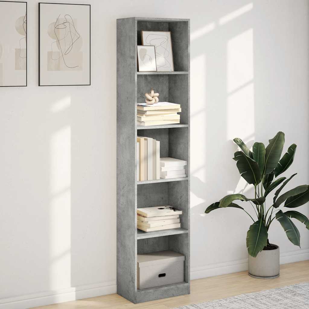 vidaXL Boekenkast 40x24x176 cm bewerkt hout betongrijs