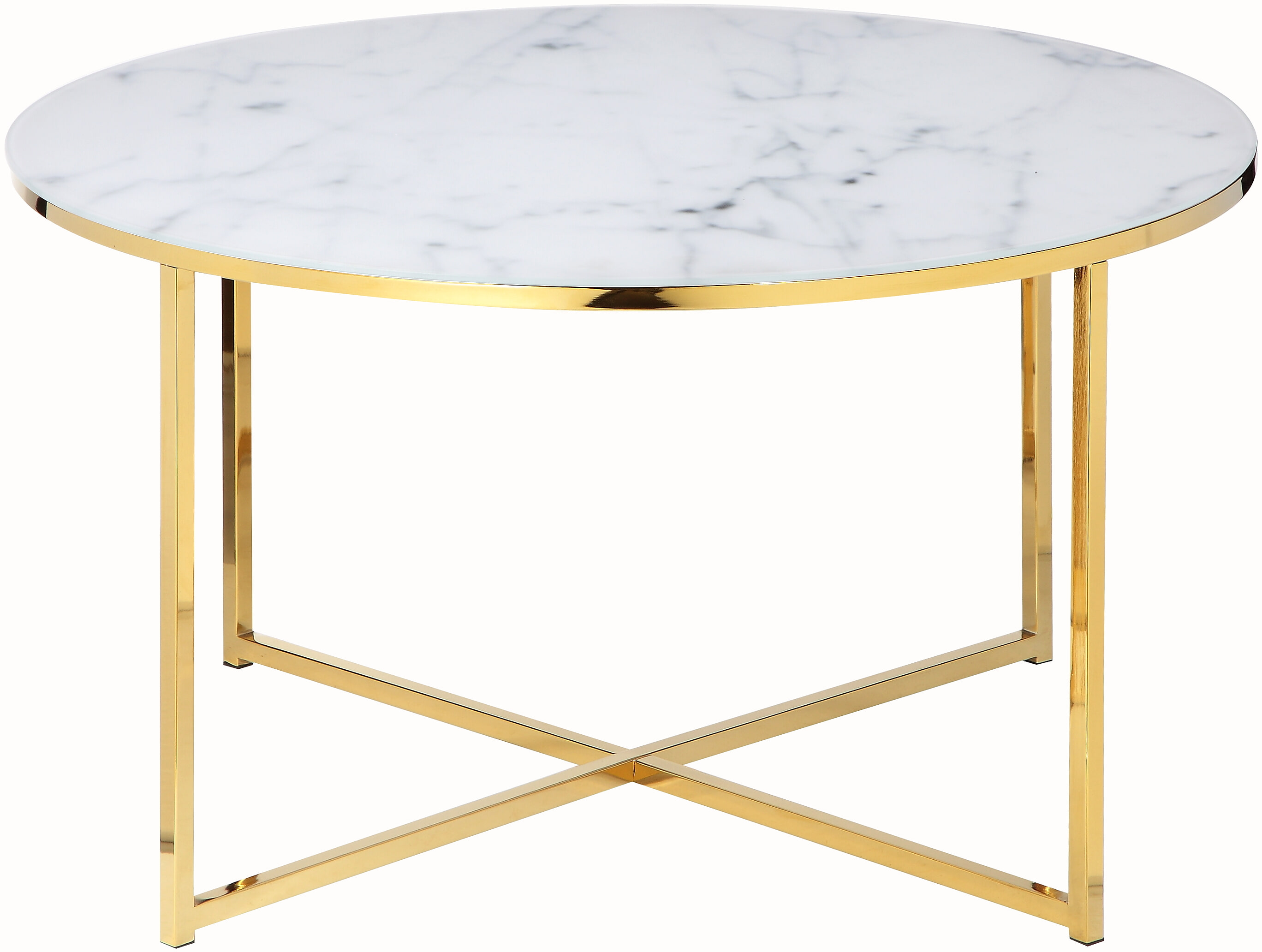 Artistiq Living Artistiq Salontafel Roel, 80cm, Marmerlook - Wit/Goud - Rond