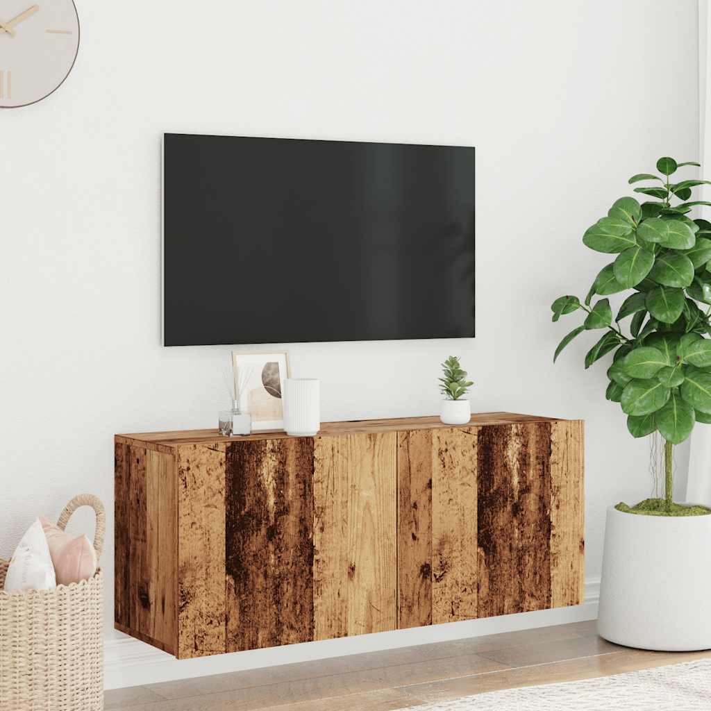 vidaXL Tv-meubel wandgemonteerd 100x30x41 cm oud houtkleurig