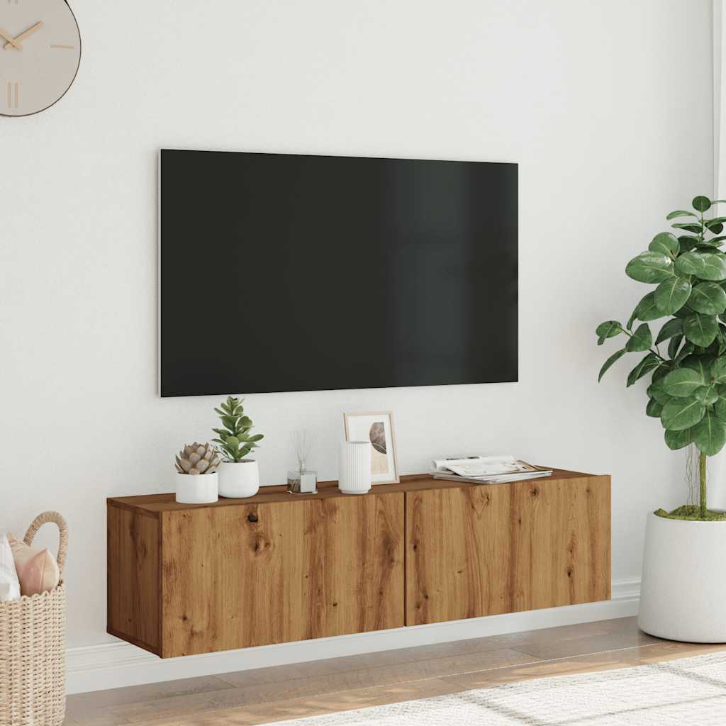 vidaXL Tv-wandmeubel 120x30x30 cm bewerkt hout artisanaal eikenkleurig