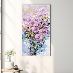 Light in the box handgemaakte handgeschilderde olieverfschilderij muur purole bloem landschap schilderij huisdecoratie kleurrijke bloemen olieverfschilderij op canvas grote muurkunst abstracte 3d bloemenkunst boho