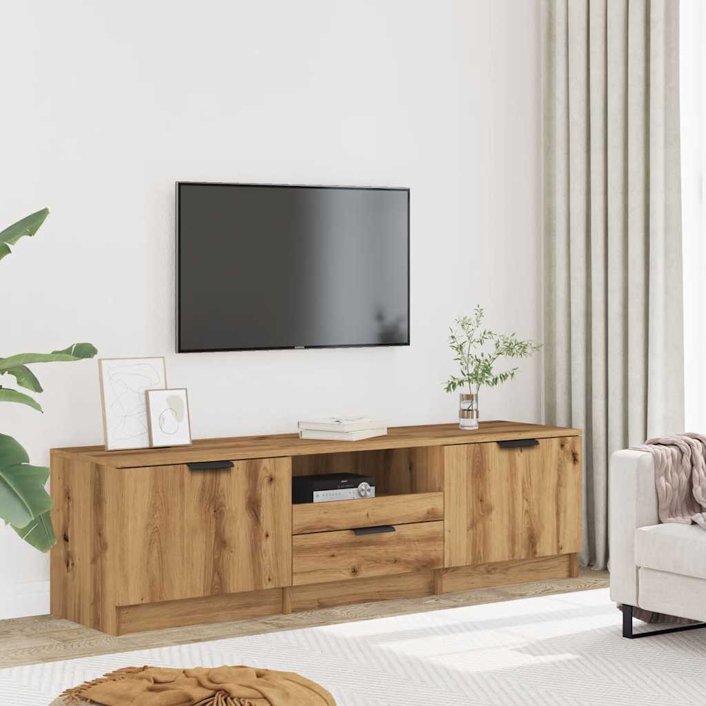 vidaXL Tv-meubel 140x35x40 cm bewerkt hout artisanaal eikenkleur