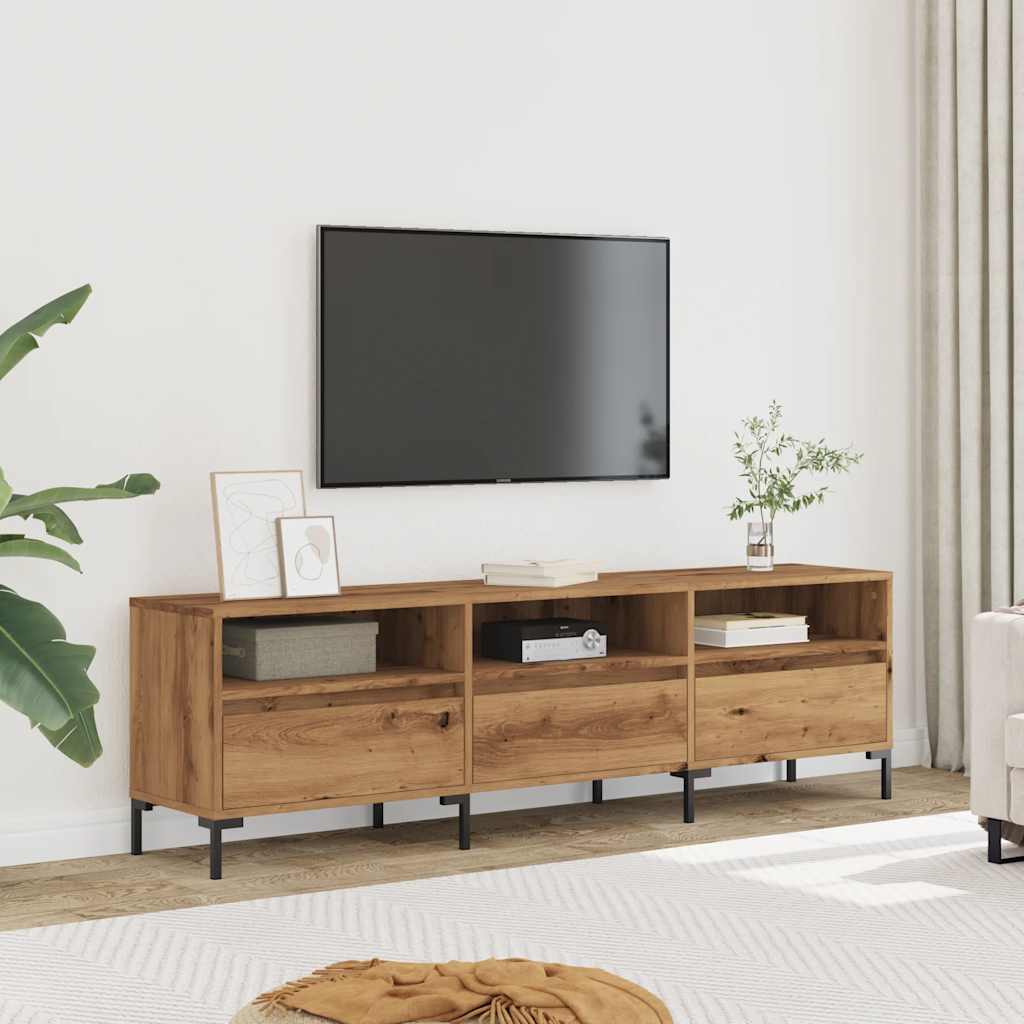 vidaXL Tv-meubel 150x30x44,5 cm bewerkt hout artisanaal eikenkleur