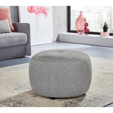 INOSIGN Hocker Lounis Ronde hocker in 2 afmetingen, soft clean voor het gemakkelijk reinigen met water