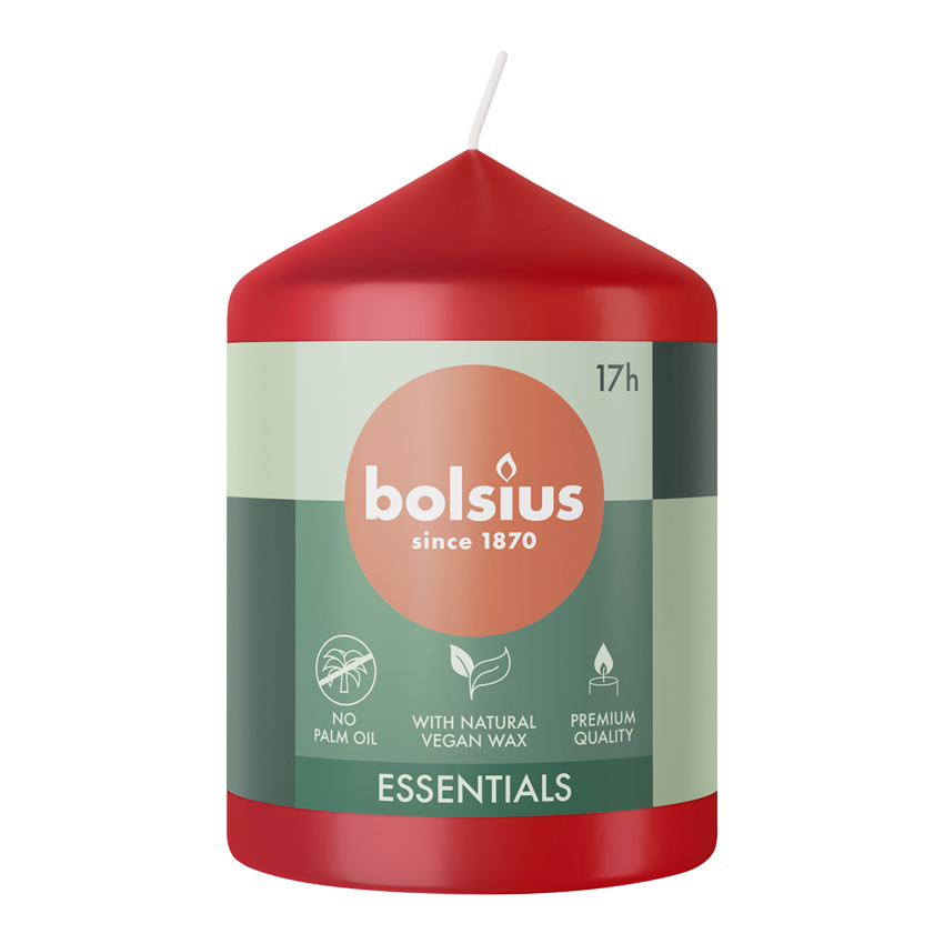 Bolsius Essentials Stompkaars 80/58 Delicate Red