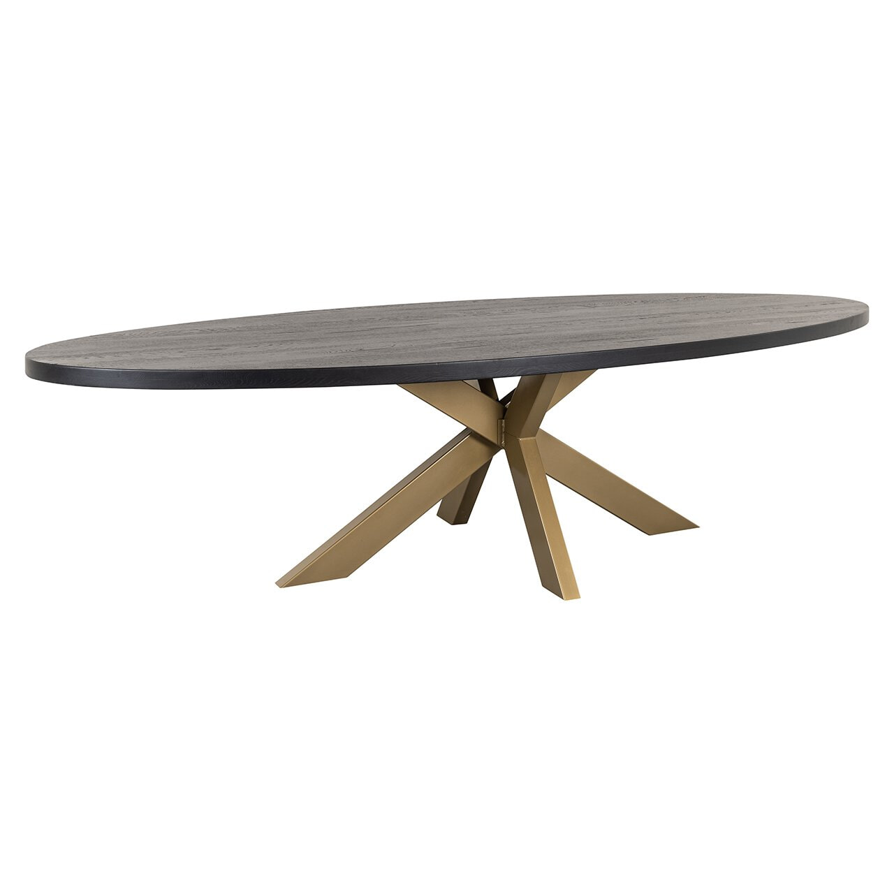 Richmond Interiors Richmond Ovale Eettafel Watson 235 x 110cm - Zwart/Goud