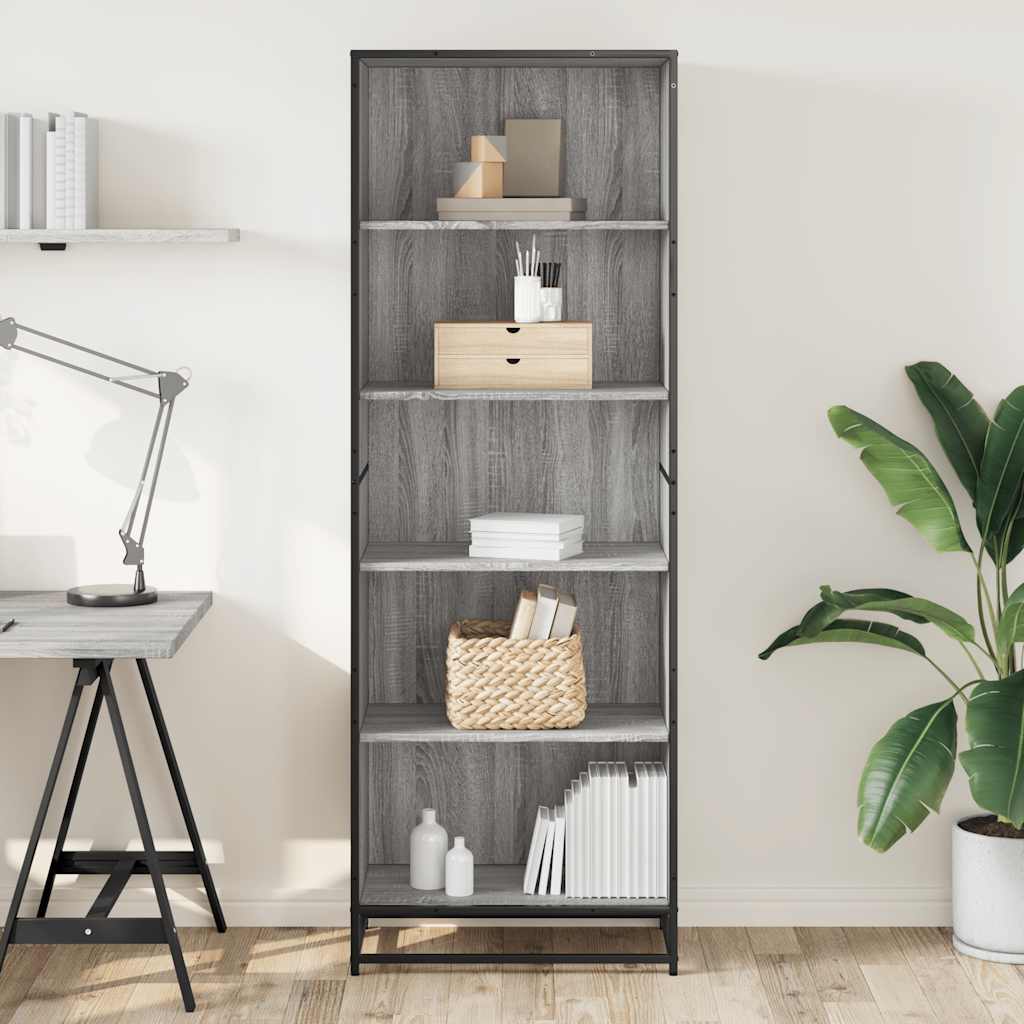 vidaXL Boekenkast 60x35x170,5 cm bewerkt hout grijs sonoma eikenkleur