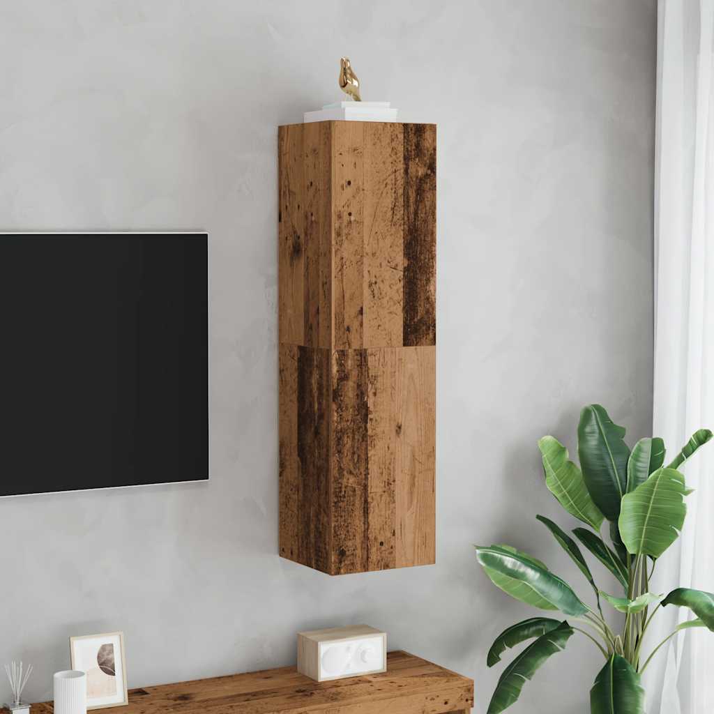 vidaXL Tv-meubel 30,5x30x110 cm bewerkt hout oud houtkleurig