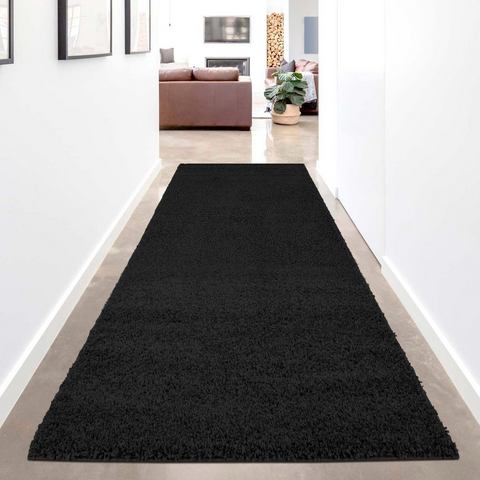 Carpet City Hoogpolige loper Shaggy Uni 500 Shaggy-vloerkleed, unikleurig, ideaal voor hal & entree, lange pool, zacht