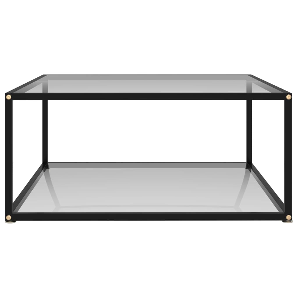 vidaXL Salontafel 80x80x35 cm gehard glas transparant