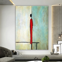 Light in the box olieverfschilderij handgemaakte handgeschilderde kunst aan de muur abstract enkele man figuur woondecoratie decor gerold canvas geen frame niet uitgerekt