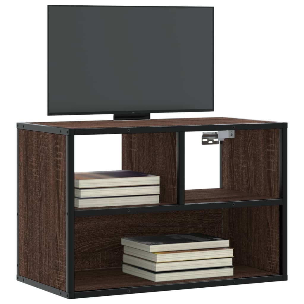 VidaXL Tv-meubel 60x31x39,5 cm bewerkt hout metaal bruin eikenkleurig