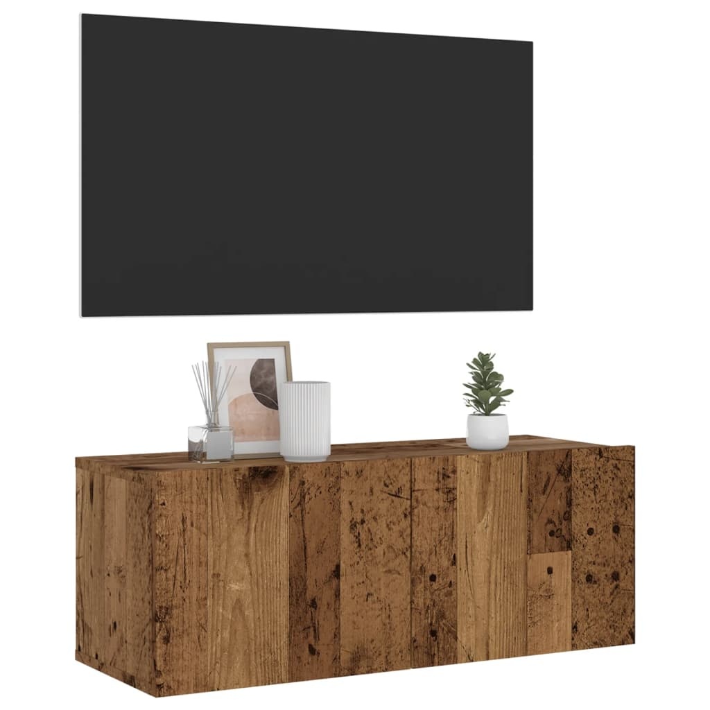 VidaXL Tv-wandmeubel 80x30x30 cm bewerkt hout oud houtkleurig