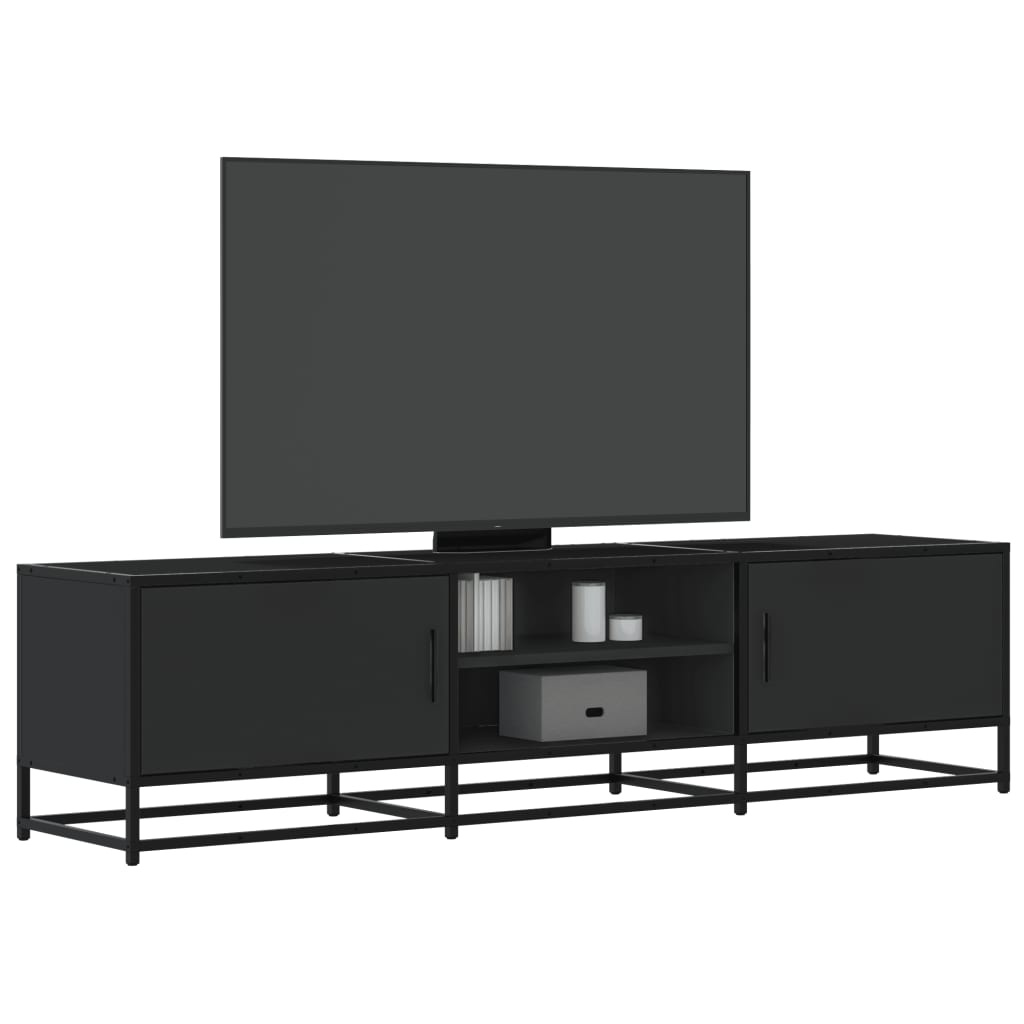 VidaXL Tv-meubel 160x35x41 cm bewerkt hout en metaal zwart