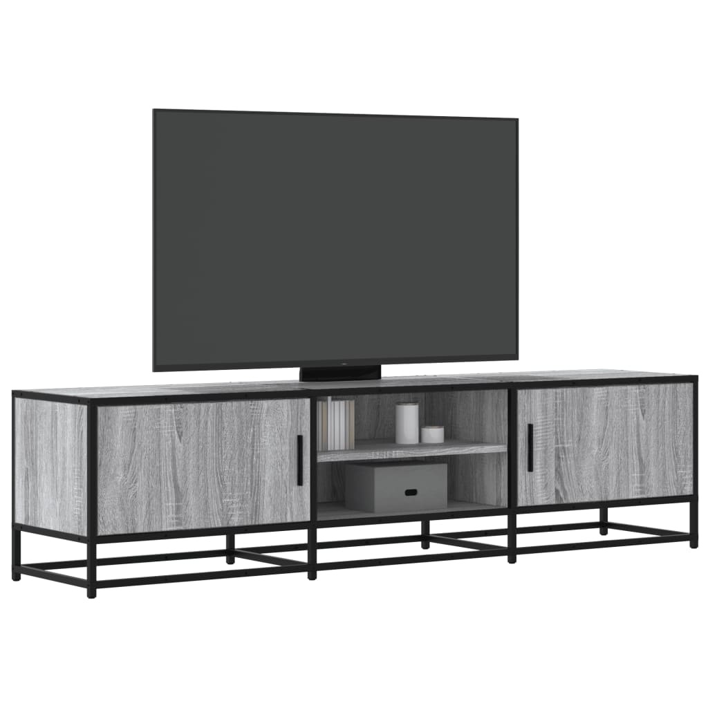 VidaXL Tv-meubel 160x35x41 cm bewerkt hout metaal grijs sonoma eiken