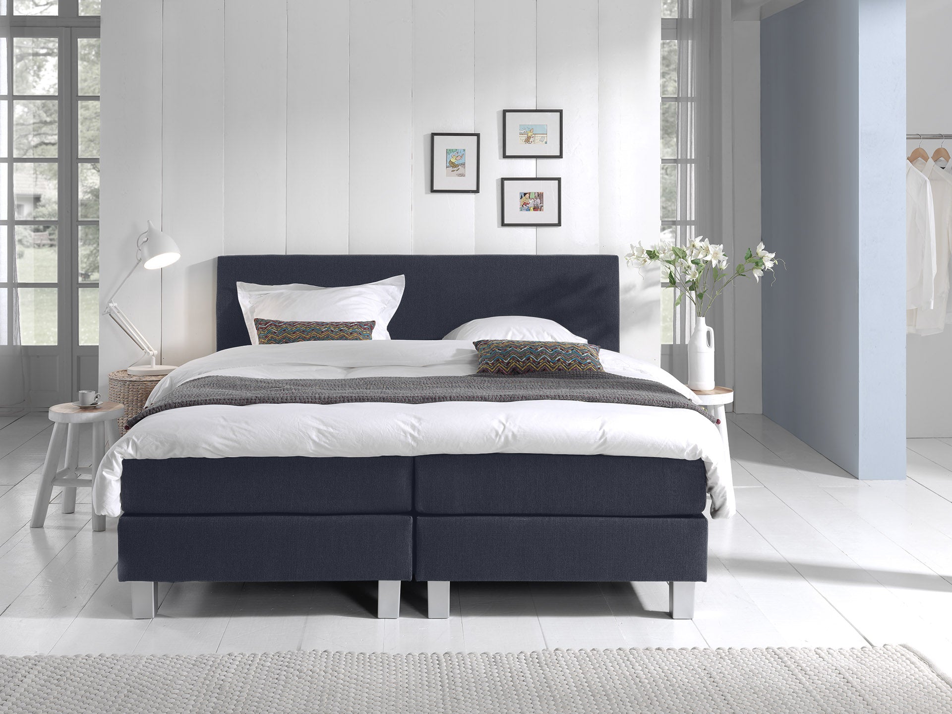 Dreamhouse - Falco Comfort Boxspring - Donkerblauw - 90 x 220 / zonder montage