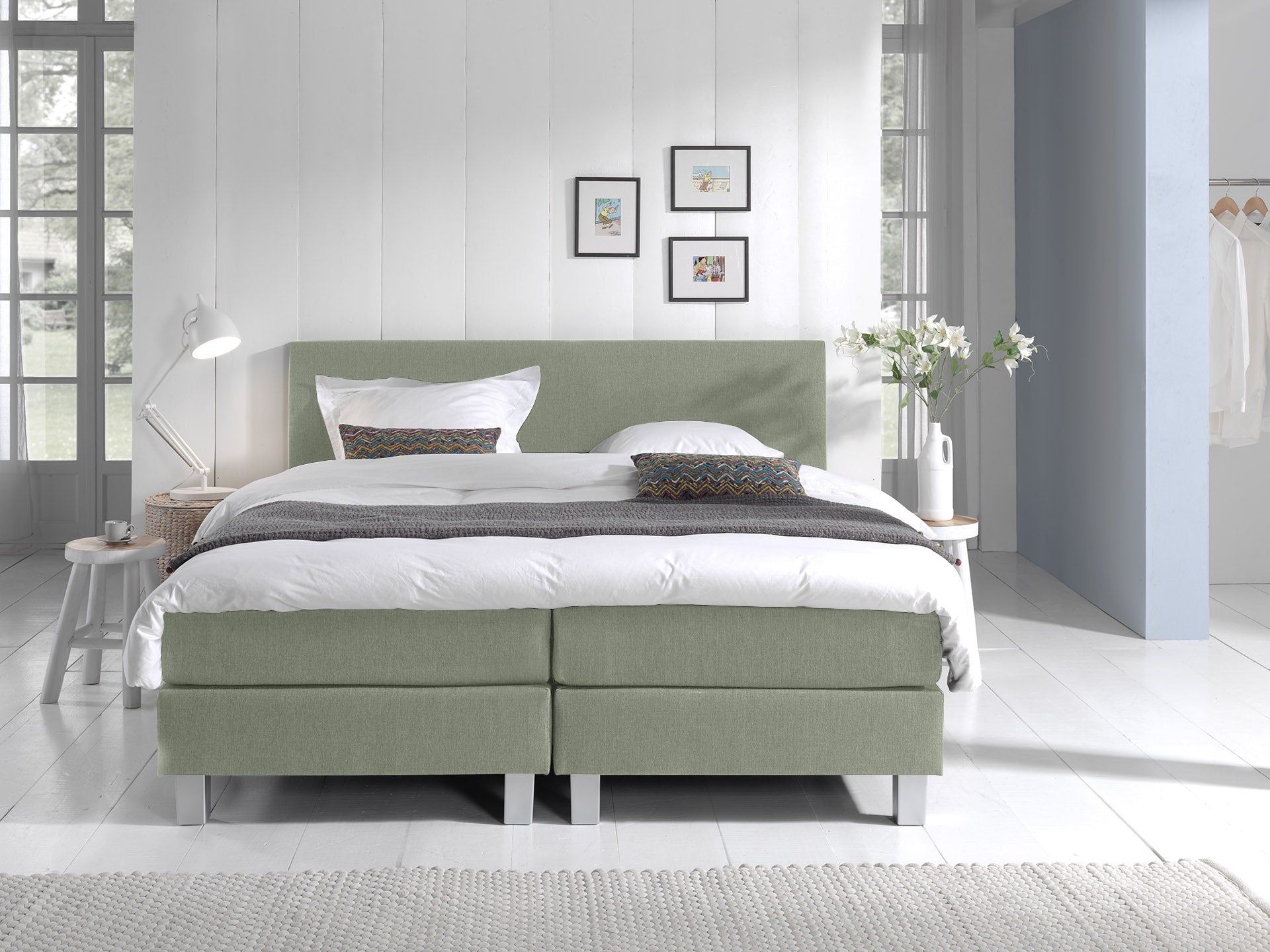 Dreamhouse - Falco Comfort Boxspring - Groen - 90 x 220 / zonder montage