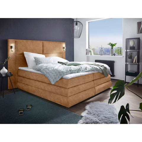 COLLECTION AB Boxspring Copenhagen inclusief bedkist, topmatras, naar keuze met ledverlichting