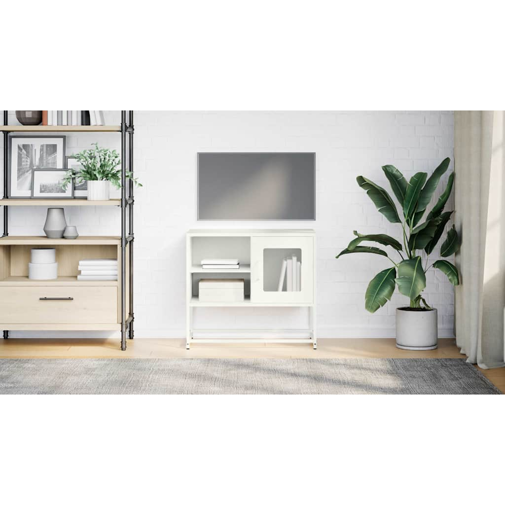 vidaXL Tv-meubel 68x39x60,5 cm staal wit