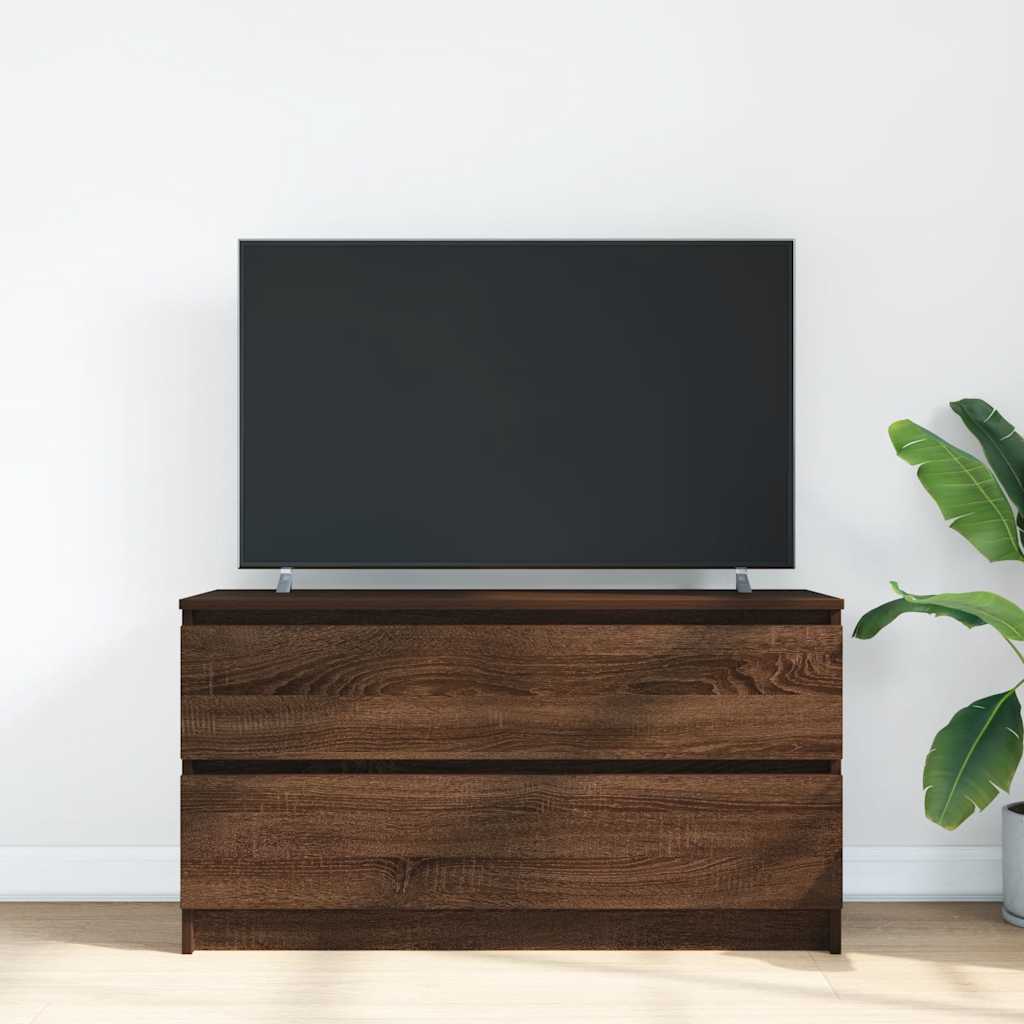 vidaXL Tv-meubel 100x35x54 cm bewerkt hout bruin eikenkleur