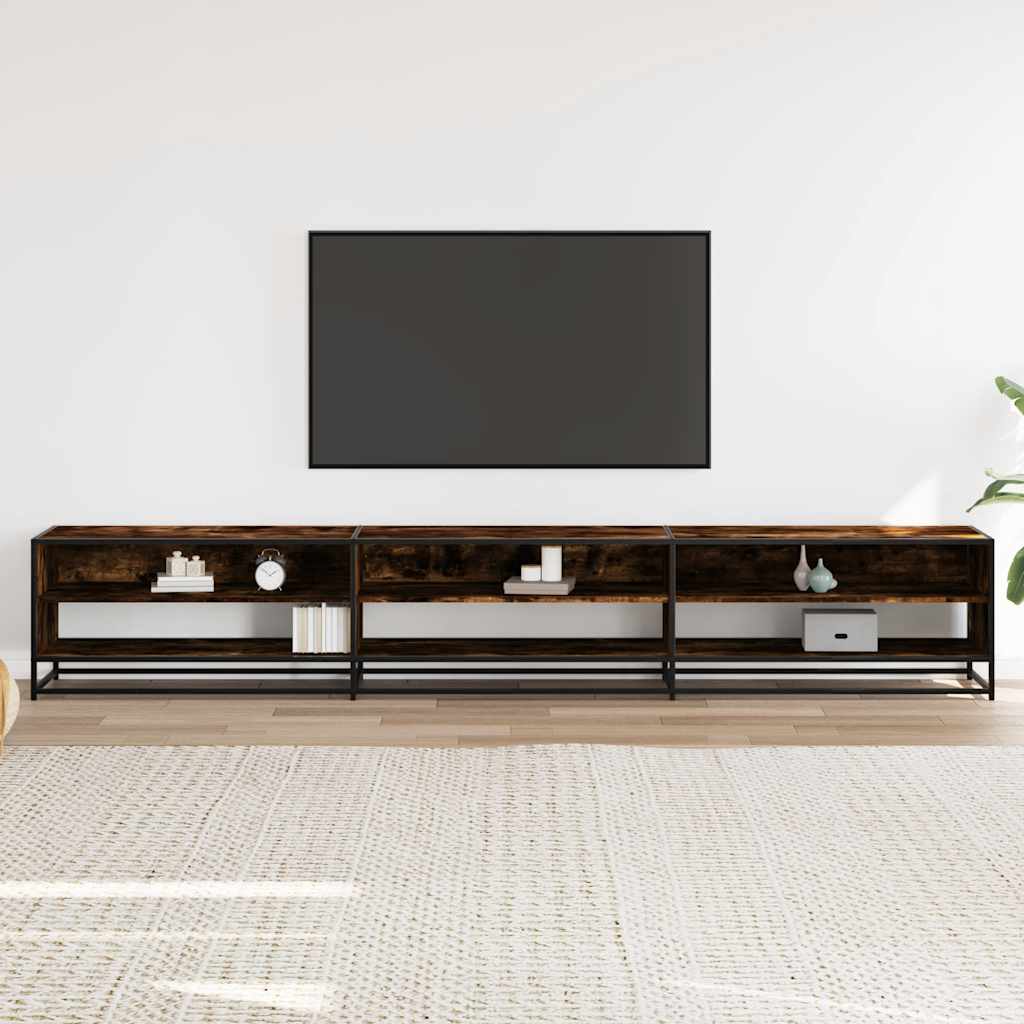 vidaXL Tv-meubel 270x40x46 cm bewerkt hout gerookt eikenkleurig