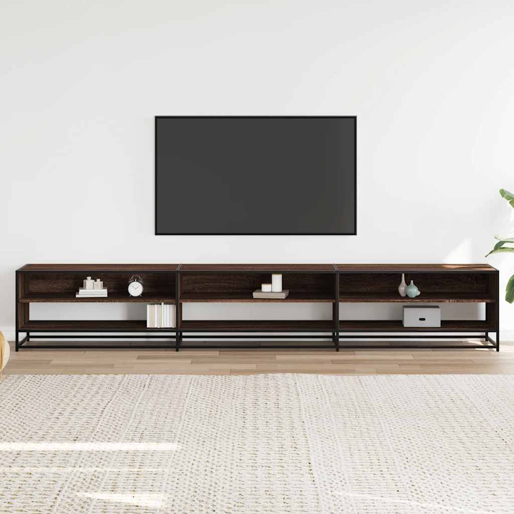 vidaXL Tv-meubel 270x40x46 cm bewerkt hout bruin eikenkleurig