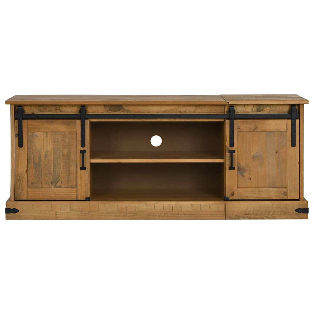 vidaXL Tv-meubel HALDEN 2 schuifdeuren 150x40x60 cm massief hout