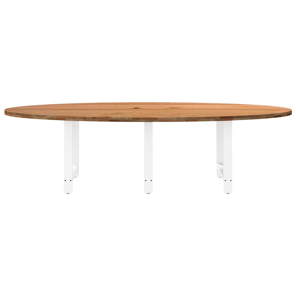 vidaXL Eettafel 280x120x74 cm ovaal massief eikenhout lichtbruin