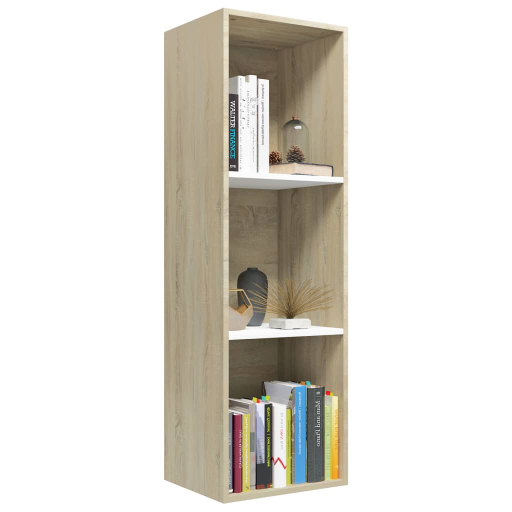 vidaXL Boekenkast/tv-meubel 36x30x114cm bewerkt hout wit en eikenkleur