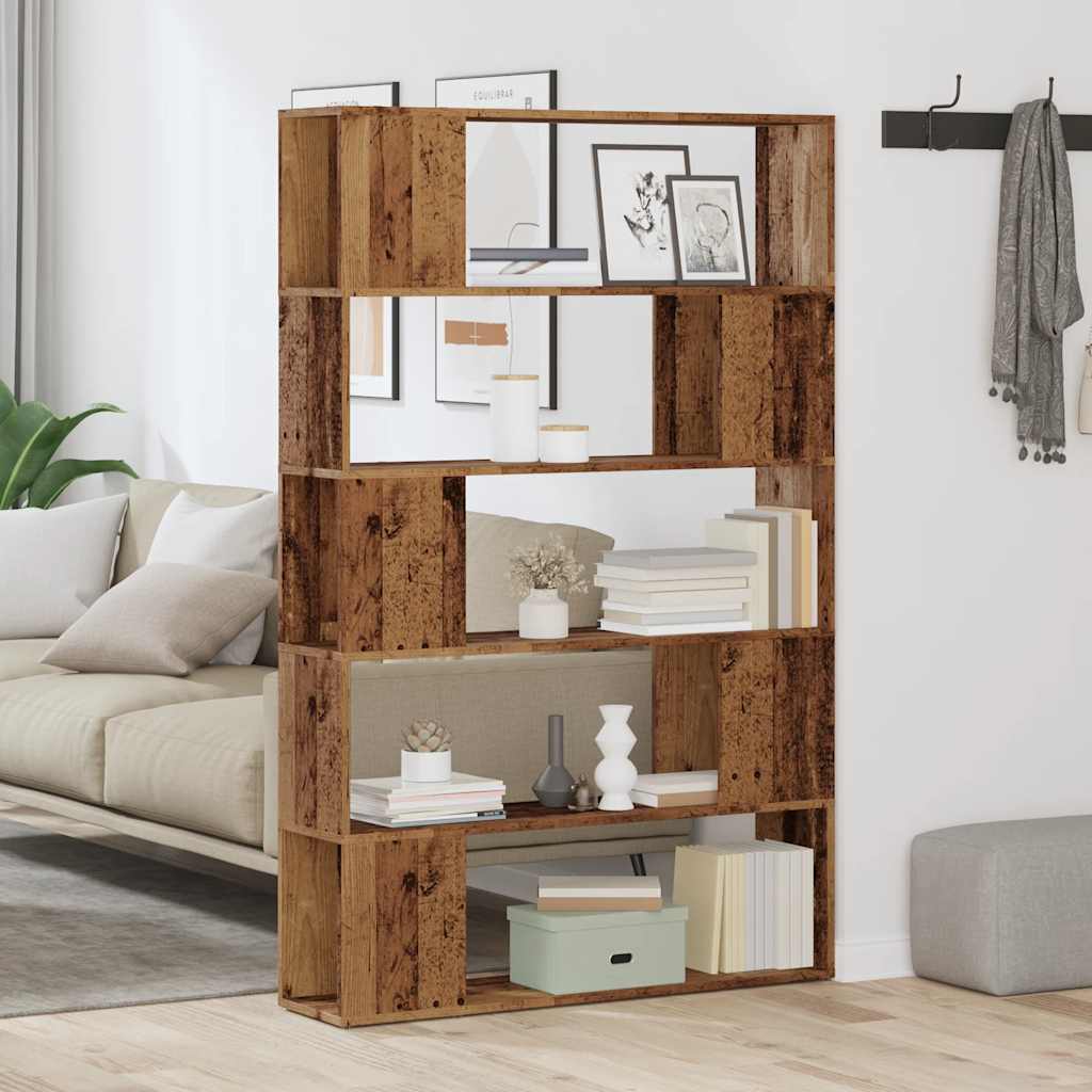 vidaXL Boekenkast/kamerscherm 100x24x155 cm oud houtkleurig