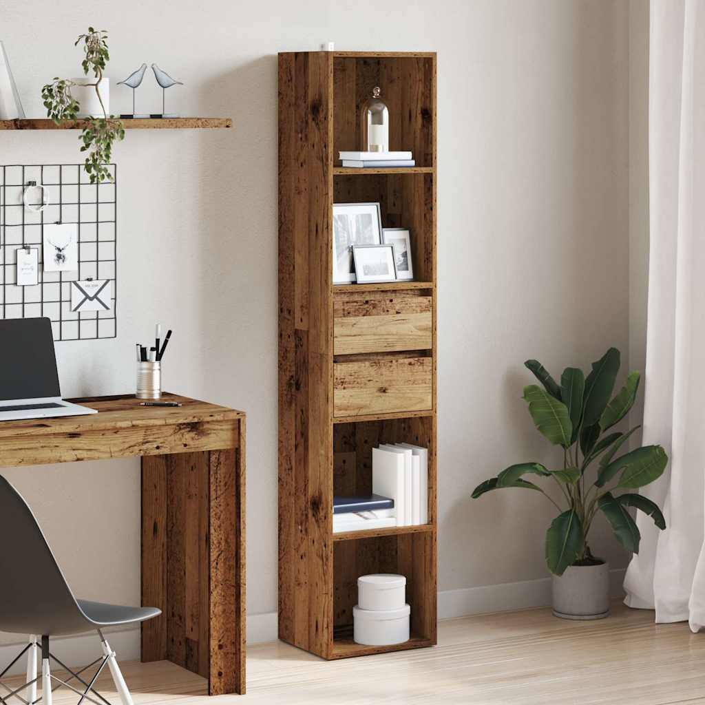 vidaXL Boekenkast 36x30x171 cm bewerkt hout oud houtkleurig