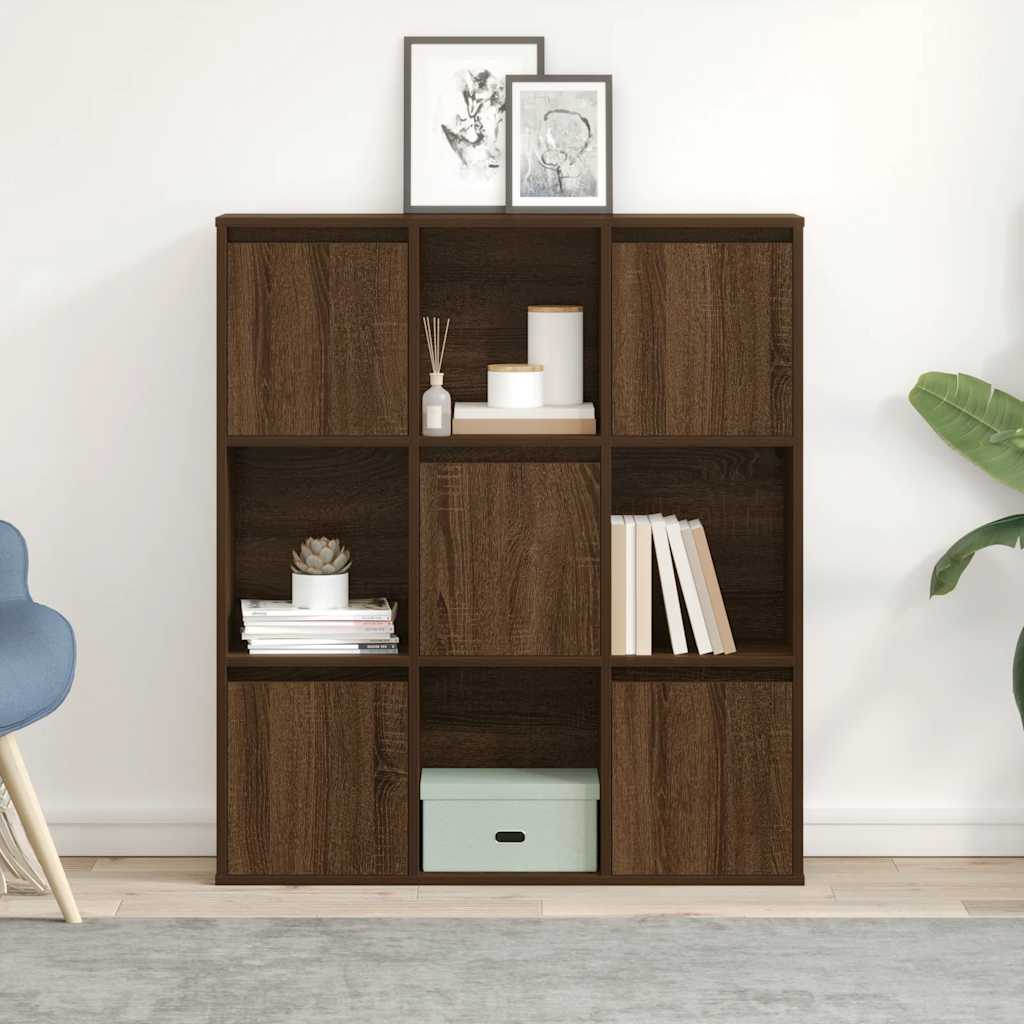 vidaXL Boekenkast 89x24x101,5 cm bewerkt hout bruin eikenkleurig