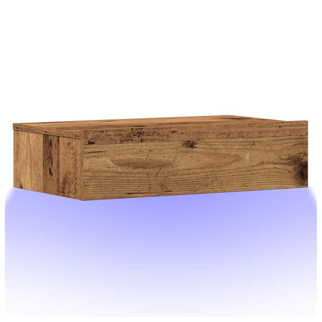 vidaXL Nachtkastje 60x35 cm spaanplaat oud hout