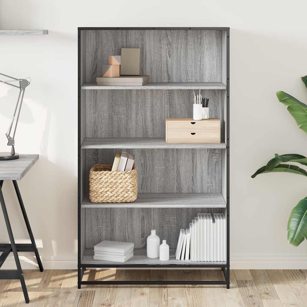 vidaXL Boekenkast 80,5x35x139 cm bewerkt hout grijs sonoma eikenkleur