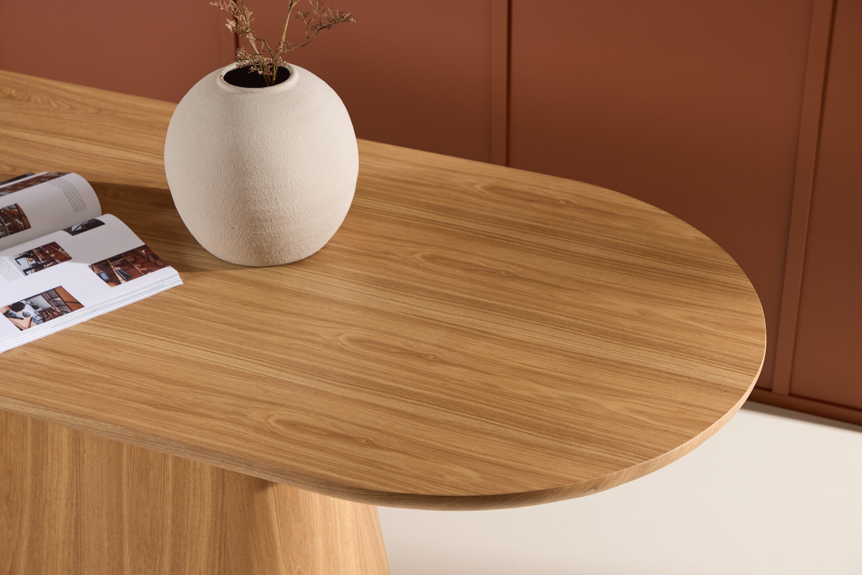 Nohr Ovale Eettafel Phong MDF, 200 x 90cm - Naturel - Ovaal