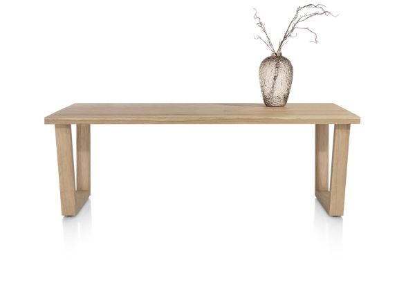 Nyborg eetkamertafel 200 x 100 cm - rechte zijkant - V-poot hout