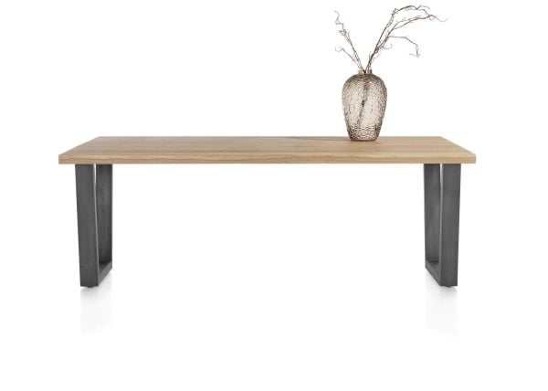 Nyborg eetkamertafel 200 x 100 cm - rechte zijkant - V-poot geheel metaal