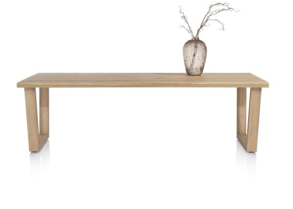 Nyborg eetkamertafel 230 x 100 cm - rechte zijkant - V-poot hout