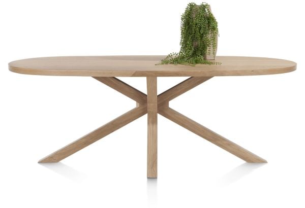 Nyborg eetkamertafel 210 x 110 cm - Deens ovaal - centrale poot hout