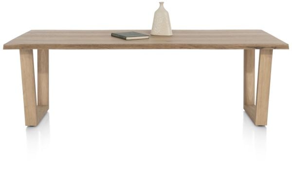 Nyborg eetkamertafel 230 x 100 cm - rand boomvorm - V-poot hout