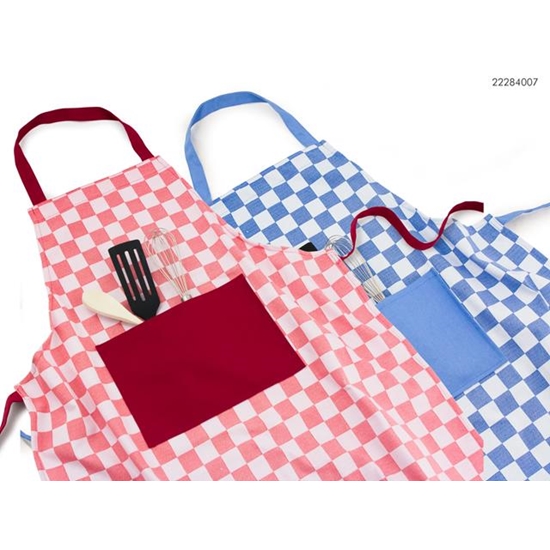 Kitchen Tools Keukenschort 70x80cm Ruit Blauw Of Rood