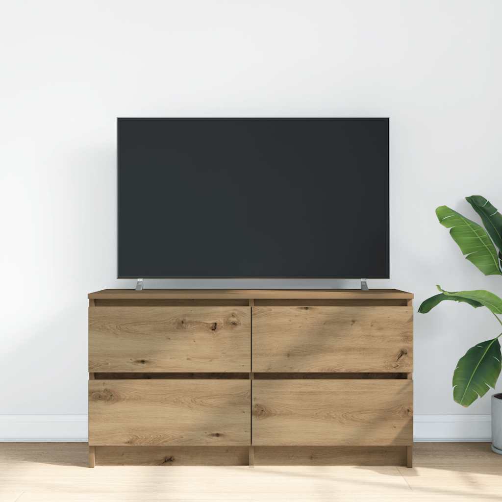 vidaXL Tv-meubel 100x35x54 cm bewerkt hout artisanaal eikenkleurig