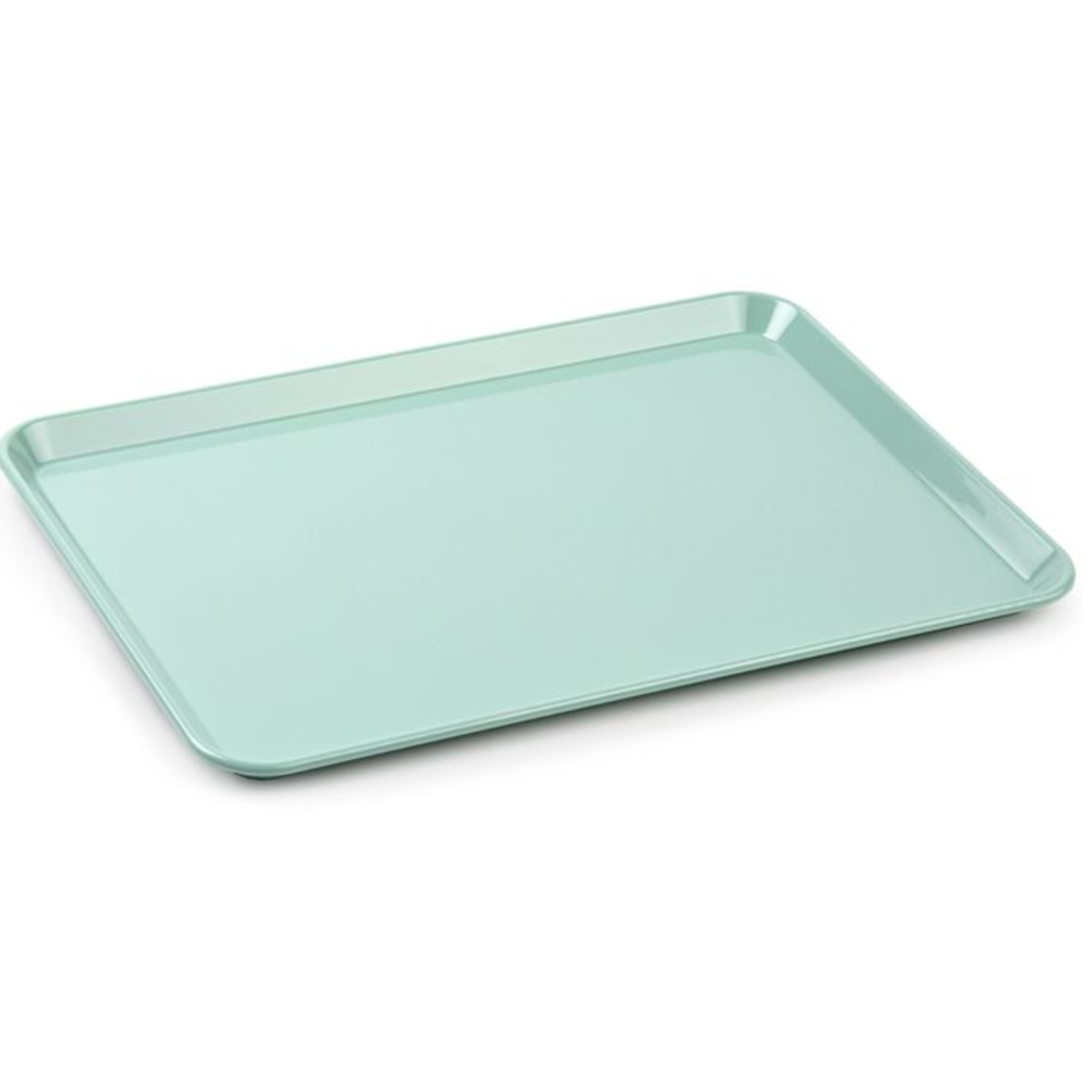 PlasticForte dienblad/serveerblad - Kunststof - 35 x 24 cm - mintgroen - kopjes en glazen tray -